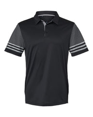 Adidas Polos S / Black/Grey Three adidas - Men's Striped Sleeve Polo