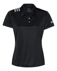 adidas Polos S / Black/White adidas - Women's 3-Stripes Vertical Shoulder Sport Shirt