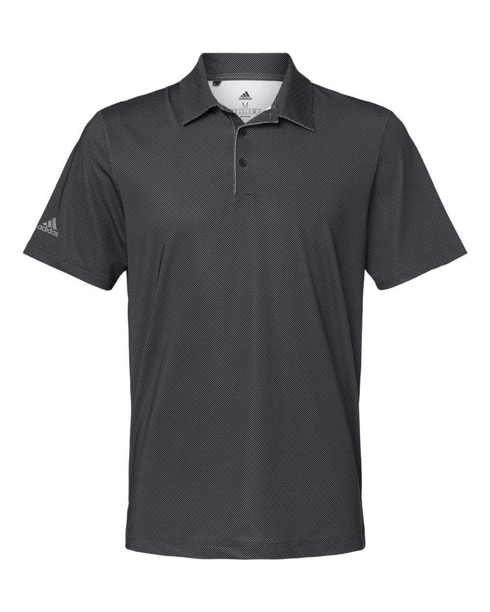 Adidas Polos S / Black/White/Grey Three adidas - Men's Diamond Dot Print Sport Shirt