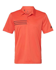 Adidas Polos S / Blaze Orange/Black adidas - Men's 3-Stripes Chest Sport Shirt