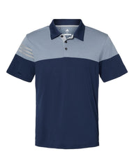 adidas Polos S / Collegiate Navy/Mid Grey adidas - Men's Heathered 3-Stripes Colorblock Sport Shirt