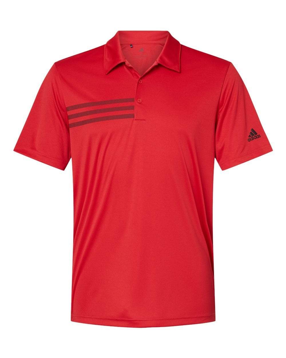 Adidas Polos S / Collegiate Red/Black adidas - Men's 3-Stripes Chest Sport Shirt