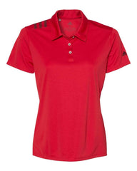 adidas Polos S / Collegiate Red/Black adidas - Women's 3-Stripes Vertical Shoulder Sport Shirt