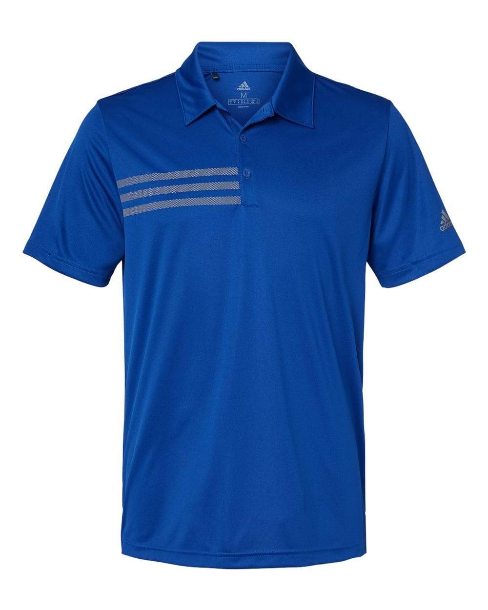 Adidas Polos S / Collegiate Royal/Grey Three adidas - Men's 3-Stripes Chest Sport Shirt