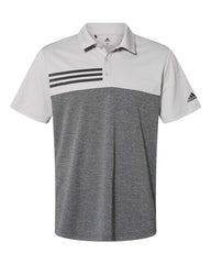 Adidas Polos S / Grey Two Heather/Black Heather adidas - Men's Heathered 3-Stripes Polo