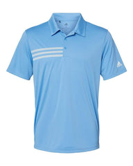 Adidas Polos S / Lucky Blue/White adidas - Men's 3-Stripes Chest Sport Shirt