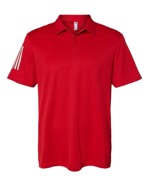 Adidas Polos S / Team Power Red/White adidas - Men's Floating 3-Stripes Polo