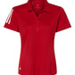 adidas Polos S / Team Power Red/White adidas - Women's Floating 3-Stripes Polo