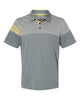 adidas Polos S / Vista Grey/EQT Yellow adidas - Men's Heathered 3-Stripes Colorblock Sport Shirt