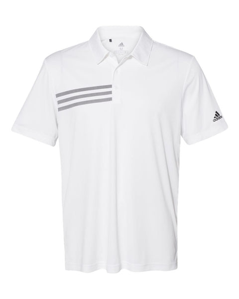 Adidas Polos S / White/Black adidas - Men's 3-Stripes Chest Sport Shirt