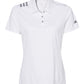 adidas Polos S / White/Black adidas - Women's 3-Stripes Vertical Shoulder Sport Shirt