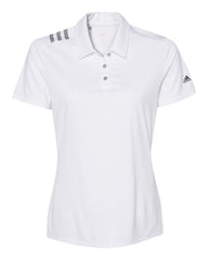 adidas Polos S / White/Black adidas - Women's 3-Stripes Vertical Shoulder Sport Shirt