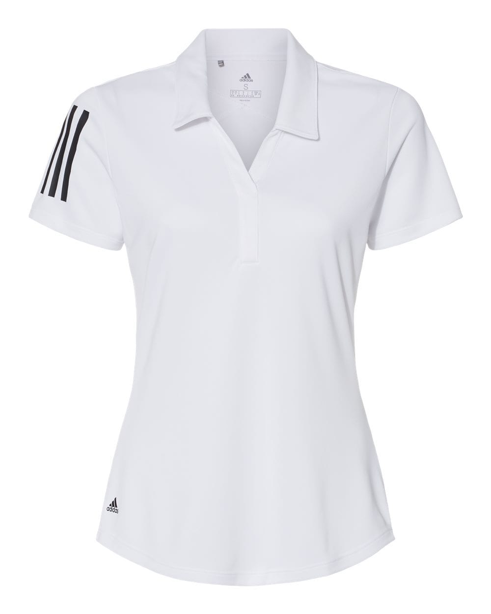 adidas Polos S / White/Black adidas - Women's Floating 3-Stripes Polo