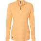 adidas Sweaters S / Acid Orange Melange adidas - Women's Shoulder Stripe Quarter-Zip Pullover Sweater