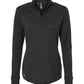 adidas Sweaters S / Black Melange adidas - Women's Shoulder Stripe Quarter-Zip Pullover Sweater