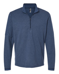 adidas Sweaters S / Collegiate Navy Melange adidas - Men's Shoulder Stripe Quarter-Zip Pullover