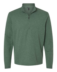 adidas Sweaters S / Green Oxide Melange adidas - Men's Shoulder Stripe Quarter-Zip Pullover