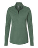 adidas Sweaters S / Green Oxide Melange adidas - Women's Shoulder Stripe Quarter-Zip Pullover Sweater