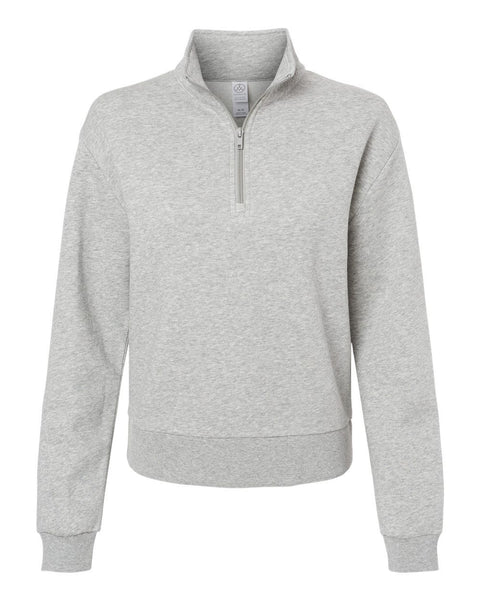 Alternative Sweatshirts XS / Heather Grey Alternative - Women's Eco-Cozy™ Fleece Mock Neck Quarter-Zip Sweatshirt