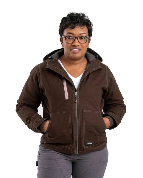 Berne Outerwear S / Dark Brown Berne - Women's Softstone Duck Hooded Jacket