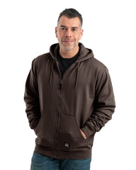 Berne Sweatshirts S / Dark Brown Berne - Men's Heritage Thermal-Lined Full-Zip Hooded Sweatshirt