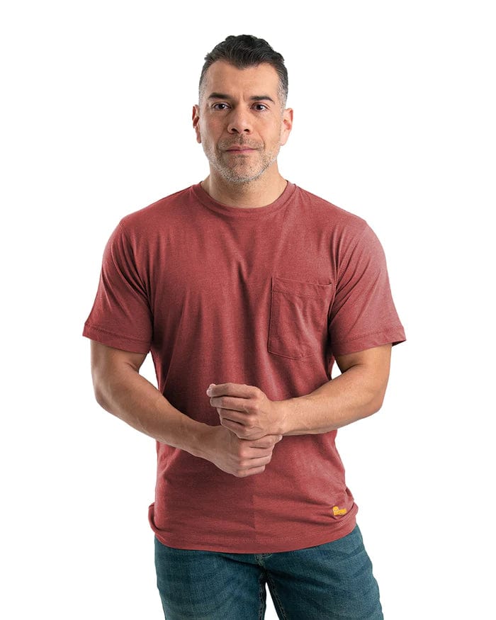 Berne T-shirts S / Deep Red Berne - Men's Performance Short Sleeve Pocket Tee