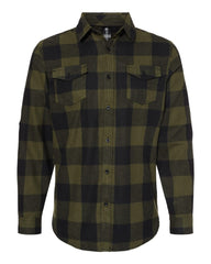 Burnside Woven Shirts S / Army/Black Burnside - Men's Yarn-Dyed Long Sleeve Flannel Shirt