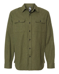 Burnside Woven Shirts S / Army Burnside - Men's Solid Long Sleeve Flannel Shirt