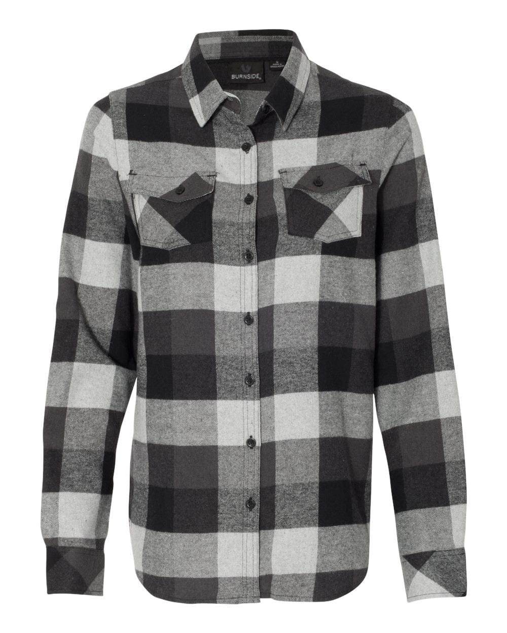 Burnside Woven Shirts S / Black/Grey Burnside - Women's Yarn-Dyed Long Sleeve Flannel Shirt