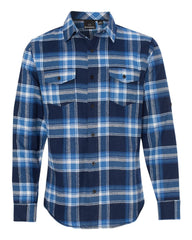 Burnside Woven Shirts S / Blue/White Burnside - Men's Yarn-Dyed Long Sleeve Flannel Shirt