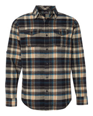 Burnside Woven Shirts S / Dark Khaki Burnside - Men's Yarn-Dyed Long Sleeve Flannel Shirt