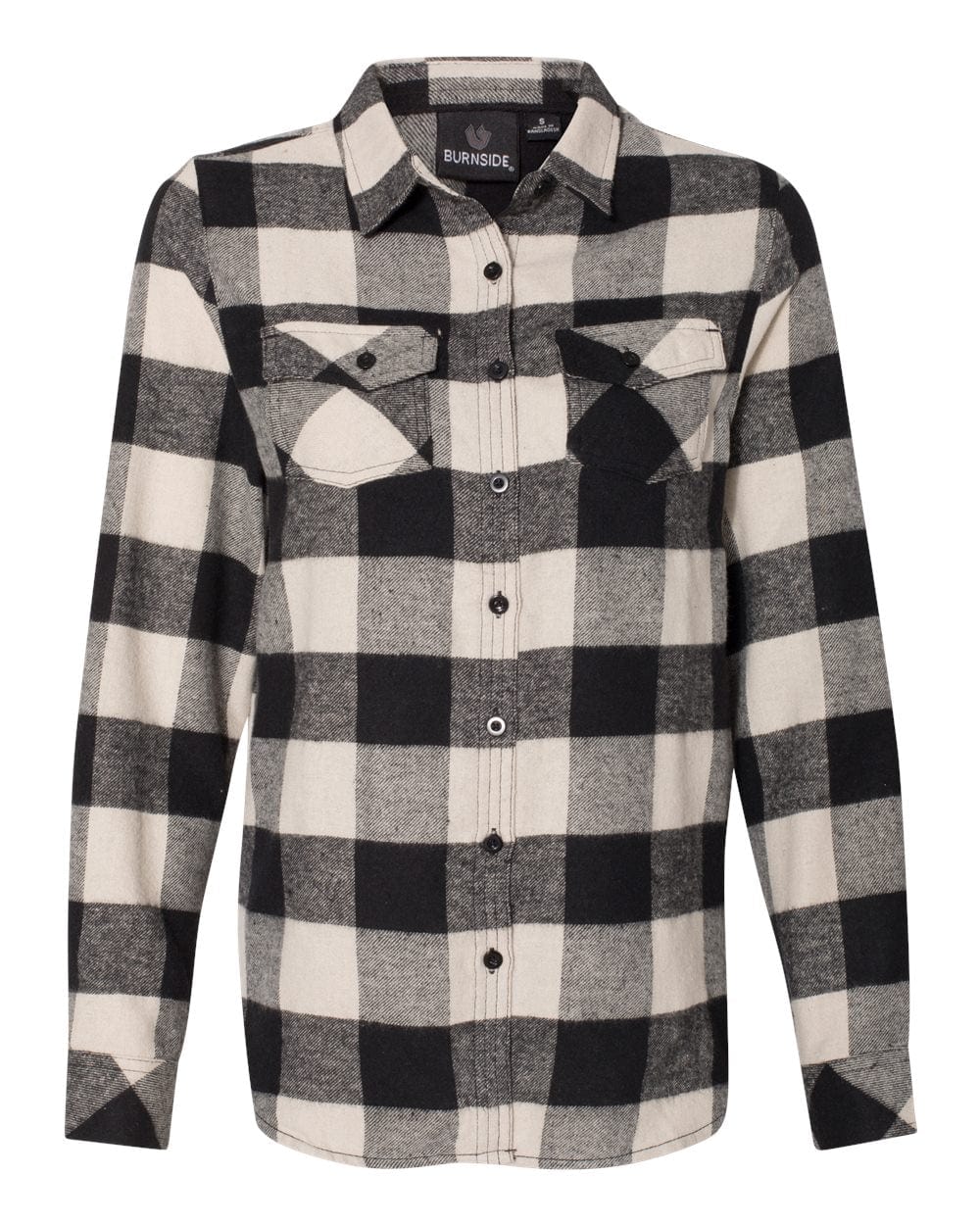 Burnside Woven Shirts S / Ecru/Black Buffalo Burnside - Women's Yarn-Dyed Long Sleeve Flannel Shirt