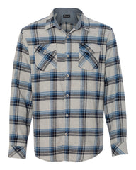 Burnside Woven Shirts S / Grey/Blue Burnside - Men's Yarn-Dyed Long Sleeve Flannel Shirt