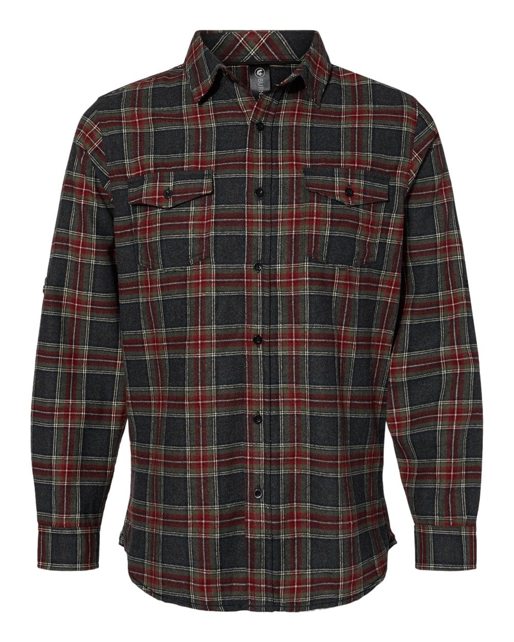 Burnside Woven Shirts S / Grey/Red Burnside - Men's Yarn-Dyed Long Sleeve Flannel Shirt