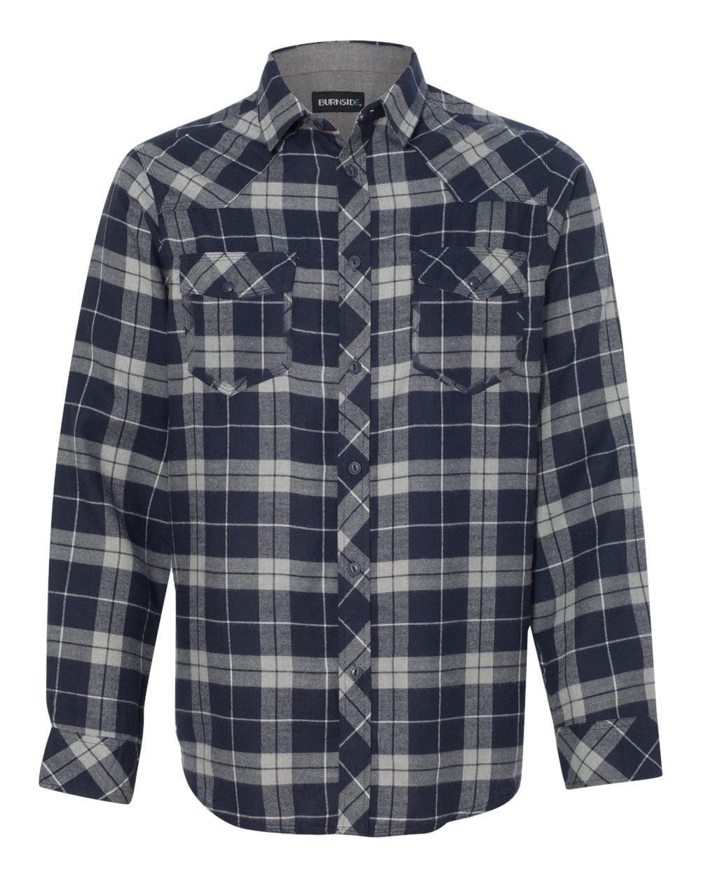 Burnside Woven Shirts S / Navy/Grey Burnside - Men's Yarn-Dyed Long Sleeve Flannel Shirt