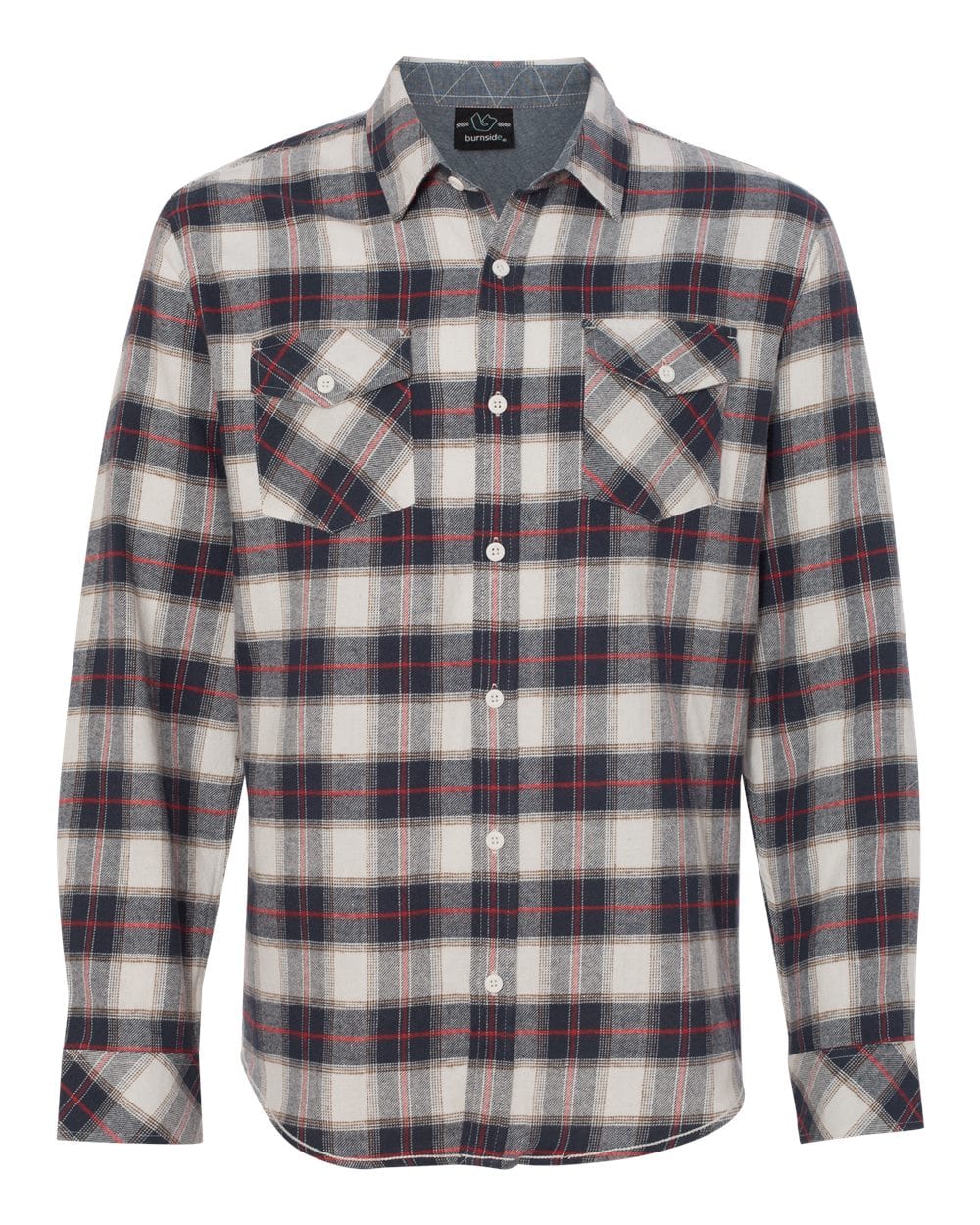 Burnside Woven Shirts S / White/Red Burnside - Men's Yarn-Dyed Long Sleeve Flannel Shirt