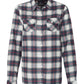 Burnside Woven Shirts S / White/Red Burnside - Women's Yarn-Dyed Long Sleeve Flannel Shirt