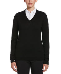 Callaway Sweaters S / Black Ink Callaway - Women's V-Neck Merino Sweater