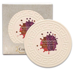 CoasterStone Accessories One Size / White/Beige Stone CoasterStone - Absorbent Single Stone Greek Key Coaster