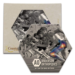 CoasterStone Accessories One Size / White/Beige Stone CoasterStone - Absorbent Single Stone Hexagon Coaster