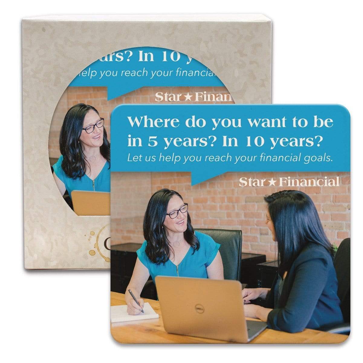 CoasterStone Accessories One Size / White/Beige Stone CoasterStone - Absorbent Single Stone Square Coaster