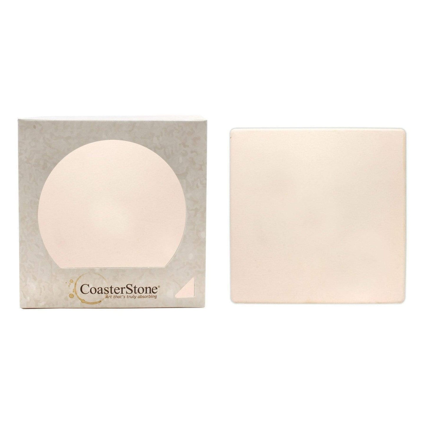CoasterStone Accessories One Size / White/Beige Stone CoasterStone - Absorbent Single Stone Square Coaster