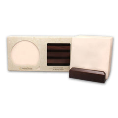 CoasterStone Accessories One Size / White/Beige Stone CoasterStone - Dark Wood Stand Gift Set w/4 Square Coasters