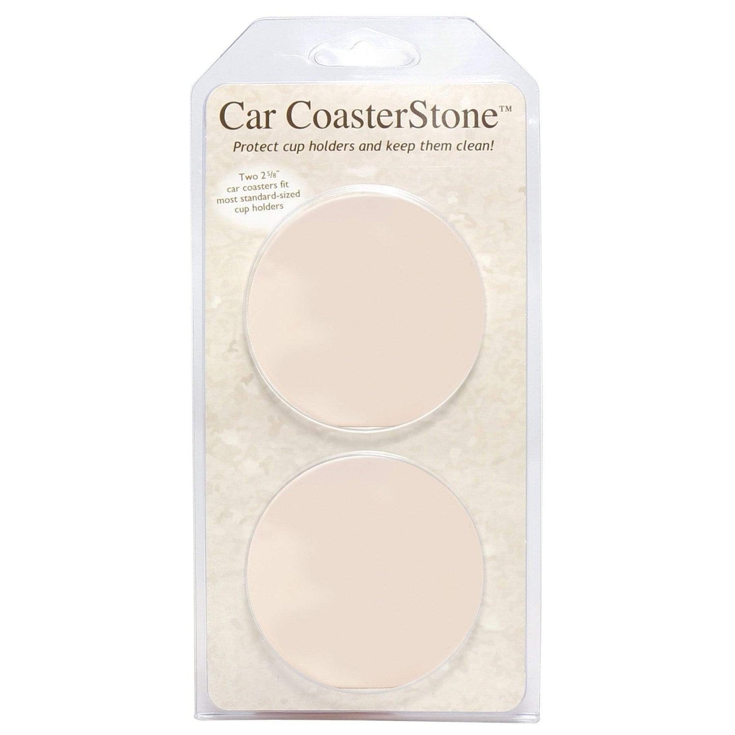 CoasterStone Accessories Round / Natural CoasterStone - Absorbent Stone Car Coaster - 2 Pack (2 5/8")