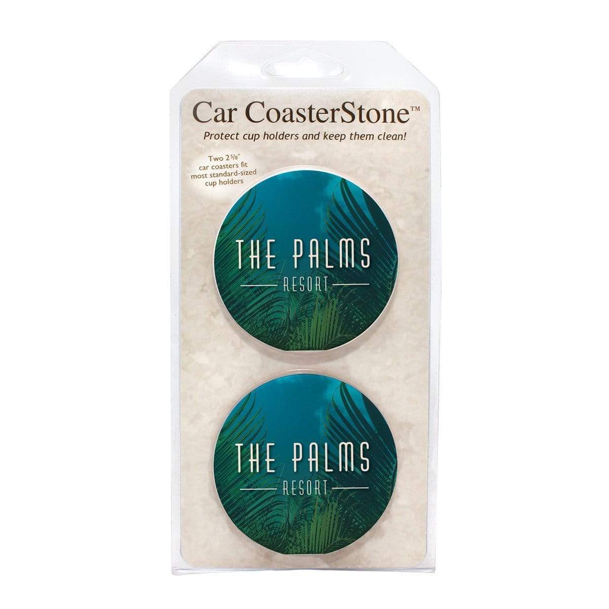 CoasterStone Accessories Round / Natural CoasterStone - Absorbent Stone Car Coaster - 2 Pack (2 5/8")