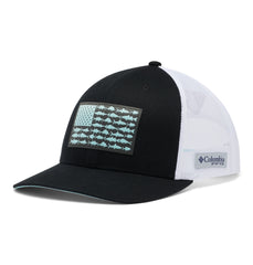 Columbia Headwear One Size / Black/White Columbia - PFG Mesh™ Fish Flag Snap Back Cap