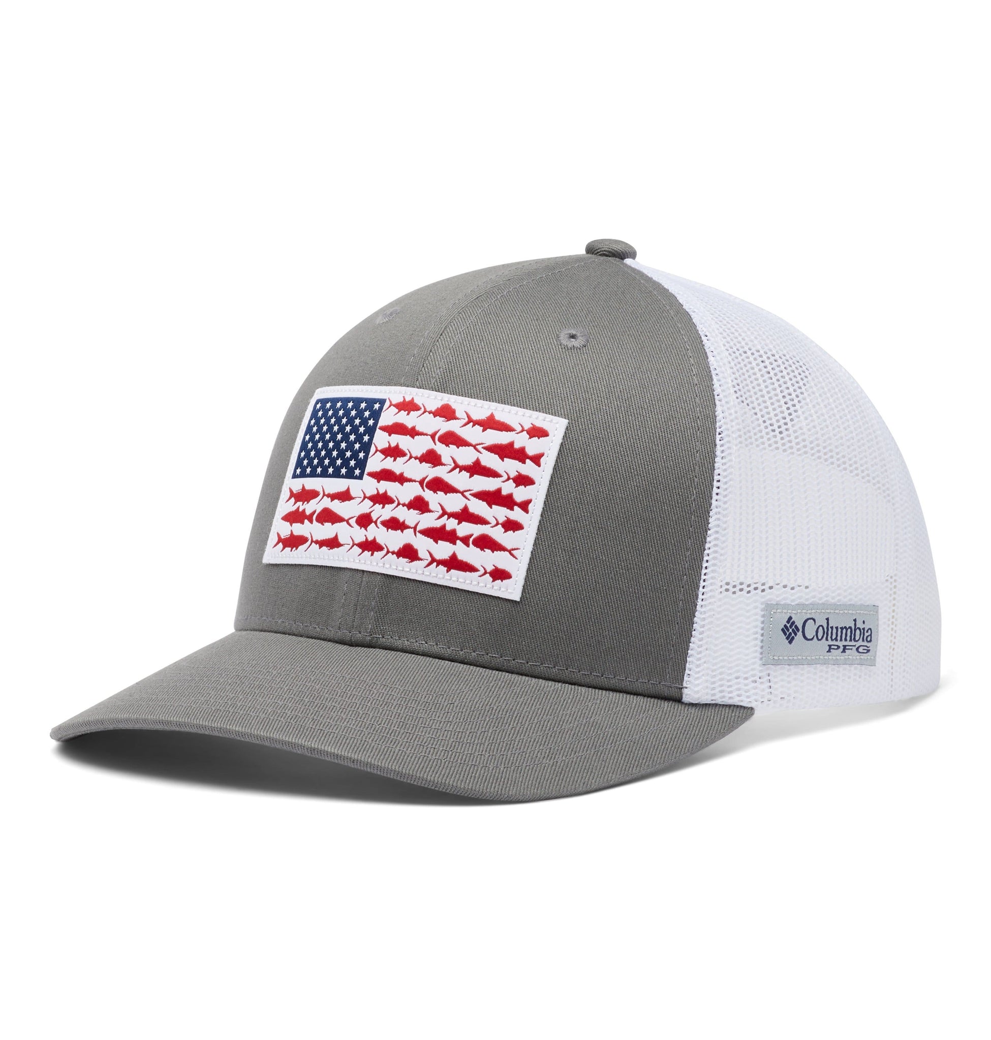 Columbia Headwear One Size / Titanium/White Columbia - PFG Mesh™ Fish Flag Snap Back Cap