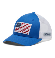 Columbia Headwear One Size / Vivid Blue/White Columbia - PFG Mesh™ Fish Flag Snap Back Cap