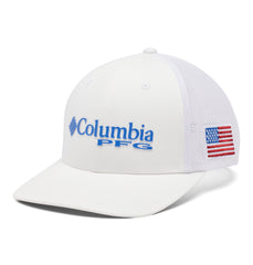 Columbia Headwear S/M / White/Vivid Blue/USA Columbia - PFG Mesh™ Ball Cap