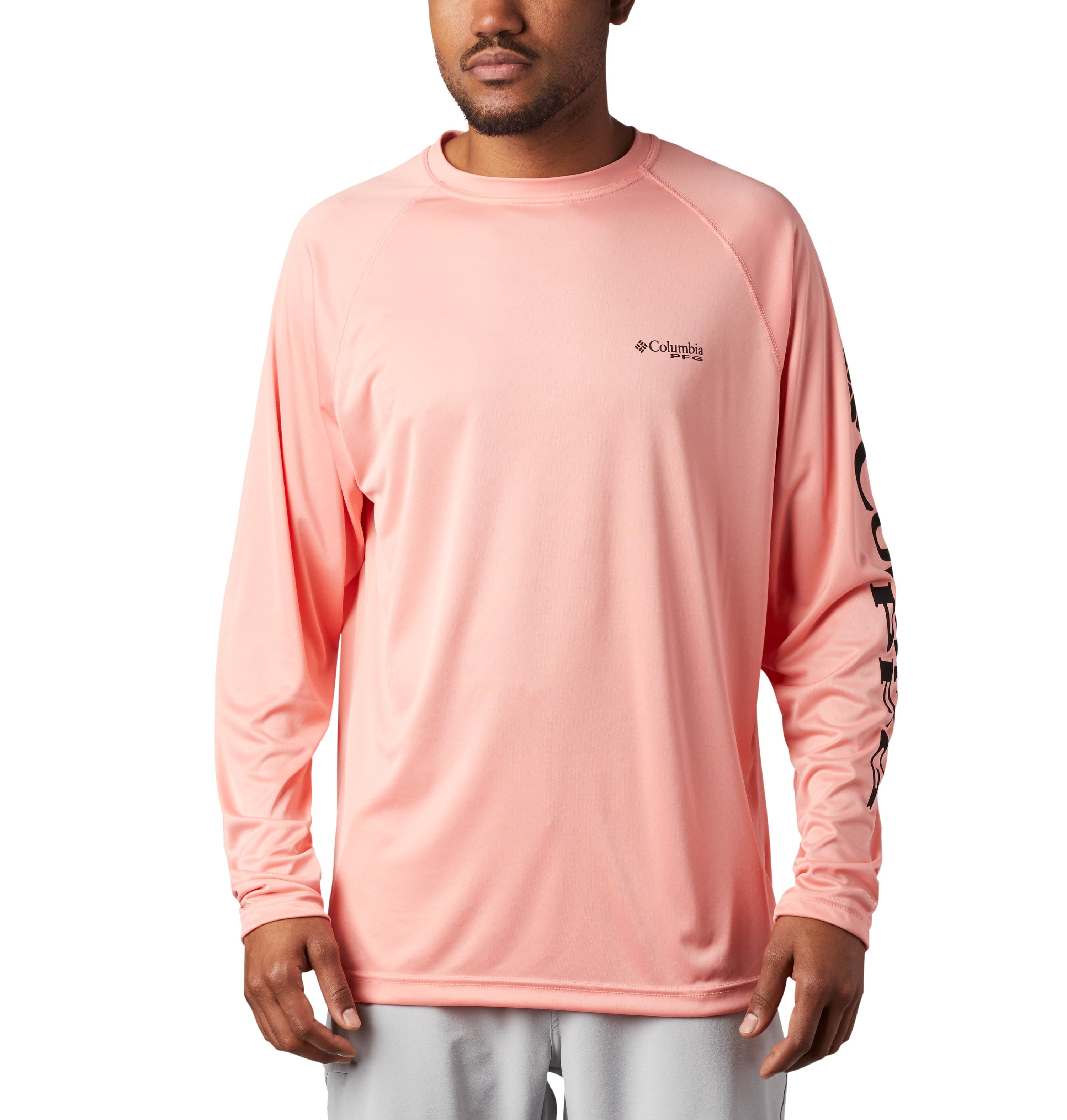 Charleston Tackle Co Long Sleeve PFG SPF Fishing Shirt- Mens- Arctic Blue or White Pink / Large